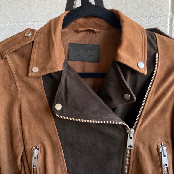All Saints Two Tone Leather Jacket - Picture 4 of 6
